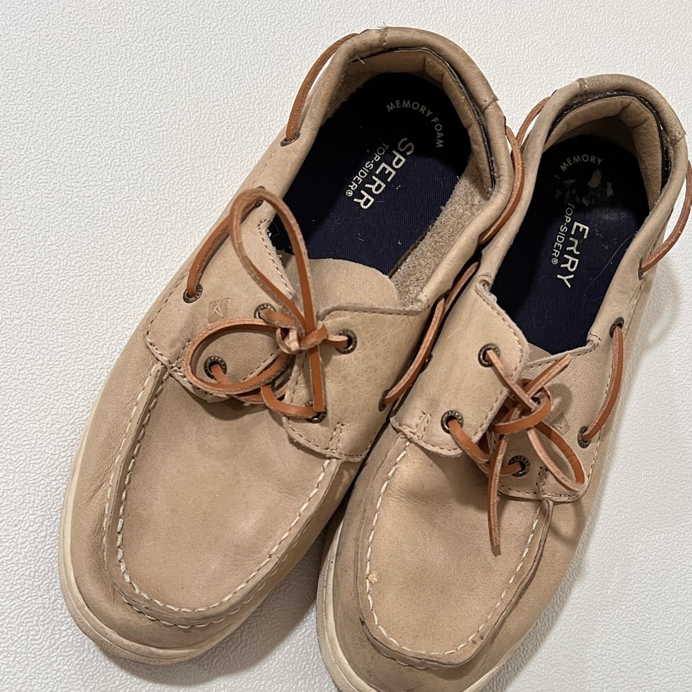 Sperry Kids Tan Boat Shoes - Picture 2 of 5
